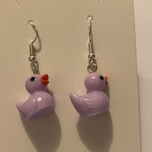 Handmade Lavender Ducky Earrings
